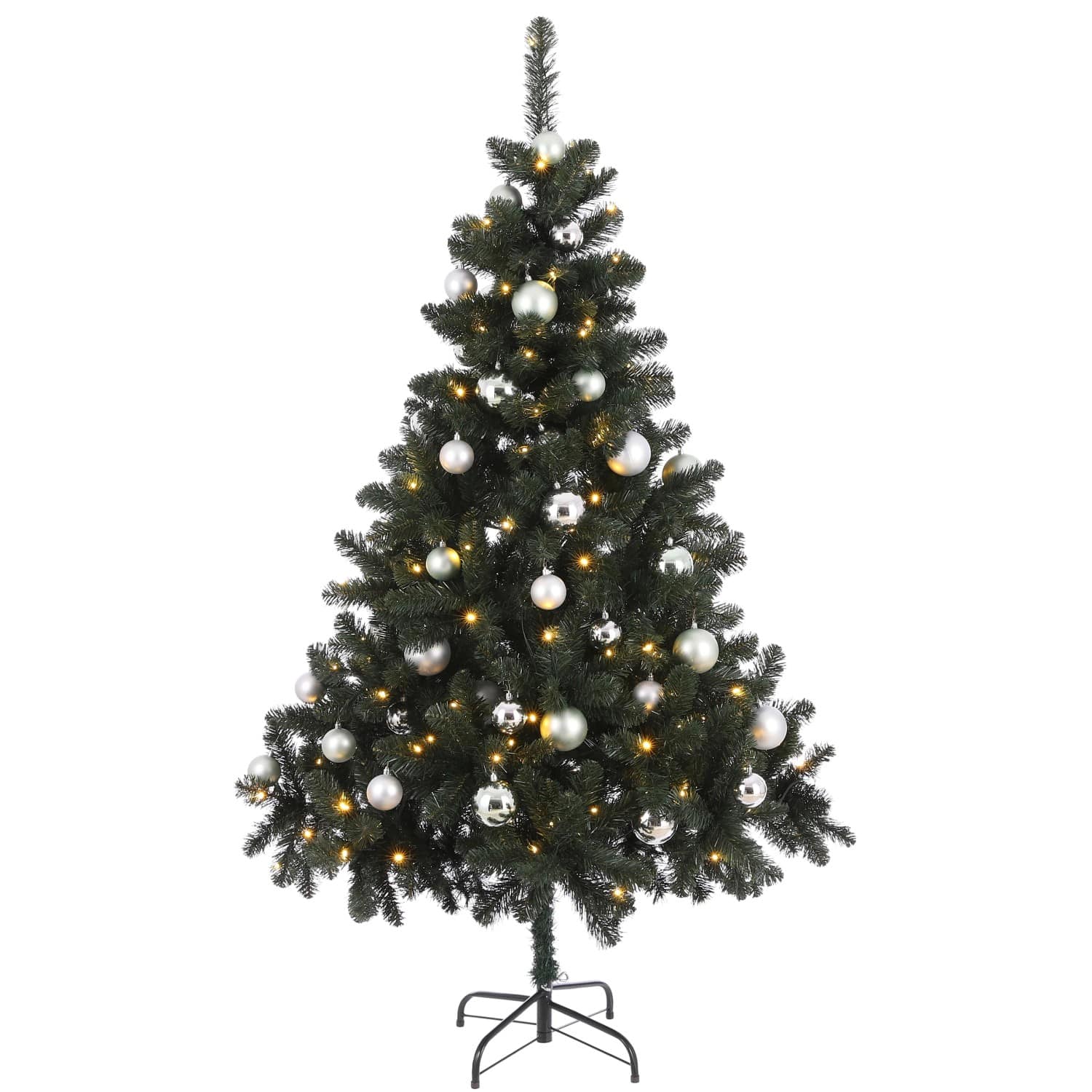 Black Box Trees Weihnachtsbaum Fynn LED Silber-Mintgrün H 185 x Ø 115 cm