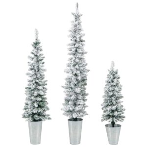 Costway 3er Weihnachtsbaum Künstlich Grün und Weiß 90 & 120 & 150 cm