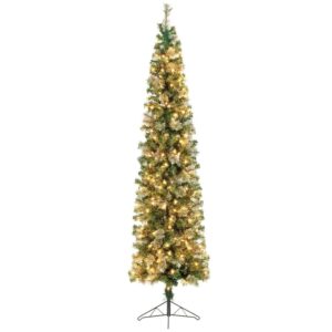 Costway Künstlicher Halber Weihnachtsbaum & 403 Zweigen 210cm