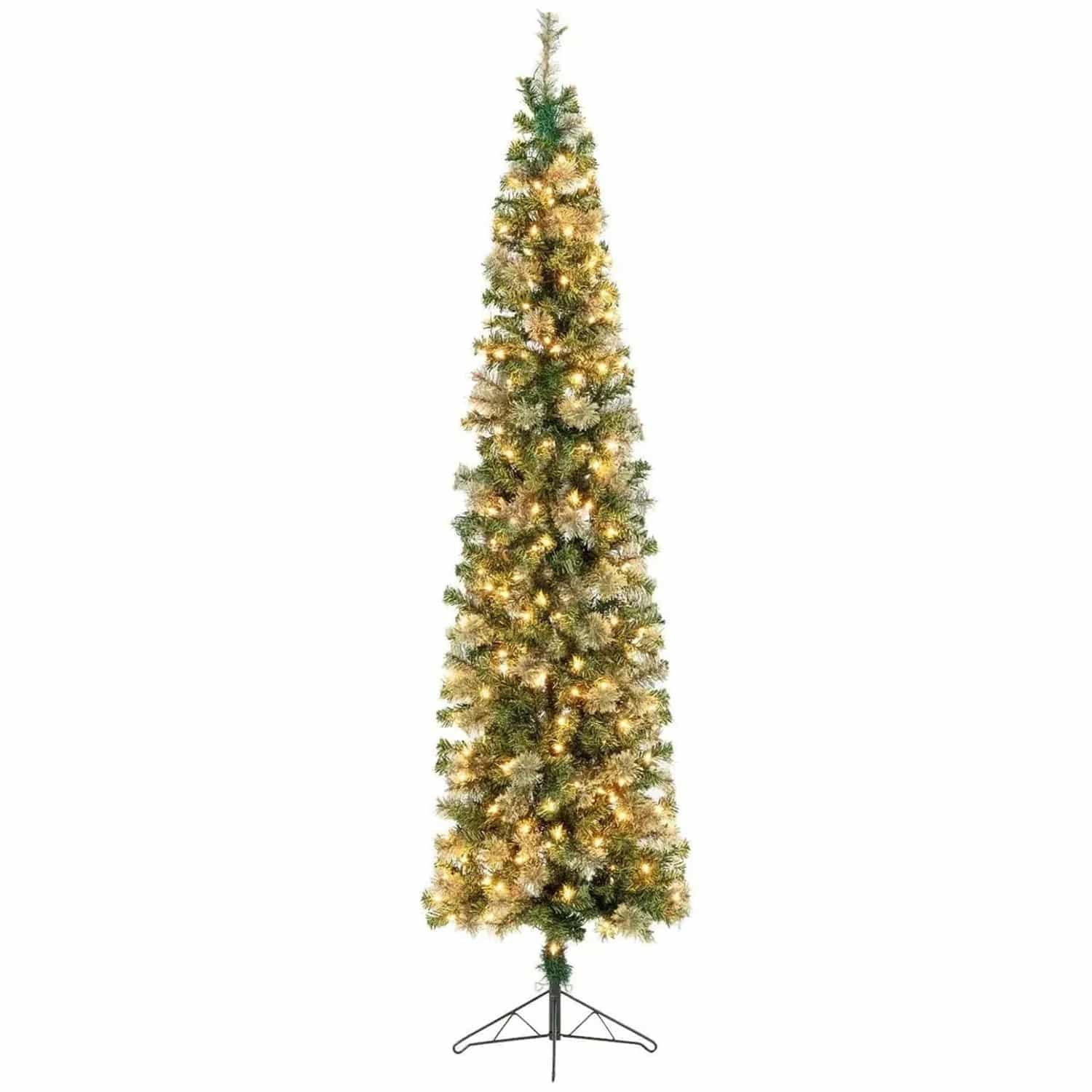 Costway Künstlicher Halber Weihnachtsbaum & 403 Zweigen 210cm