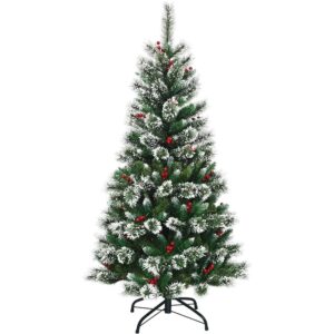 Costway Künstlicher Weihnachtsbaum 150cm mit 339 Schneebedeckte Zweige