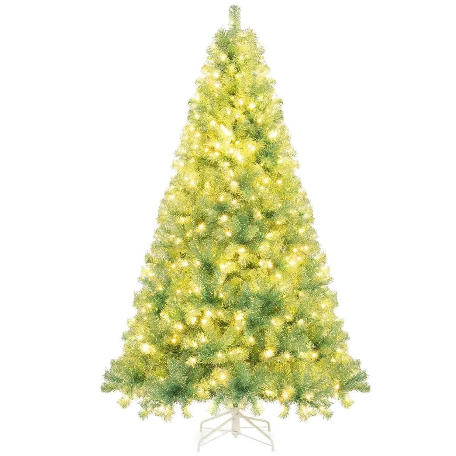 Costway Künstlicher Weihnachtsbaum mit Beleuchtung Tannenbaum 225cm