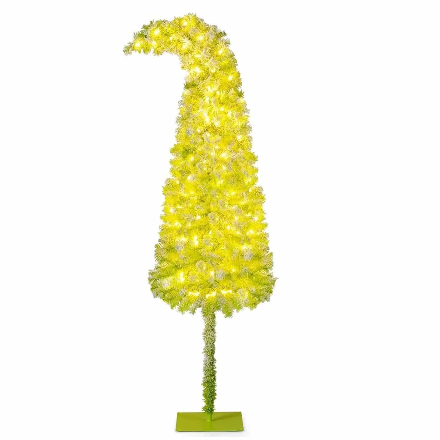 Costway Künstlicher Weihnachtsbaum mit Beleuchtung und Schnee 210cm