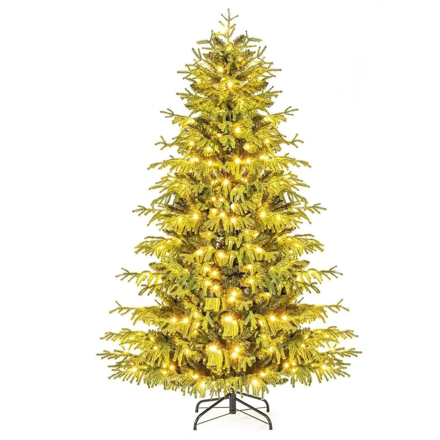 Costway Künstlicher Weihnachtsbaum mit LED-Lichtern 180cm