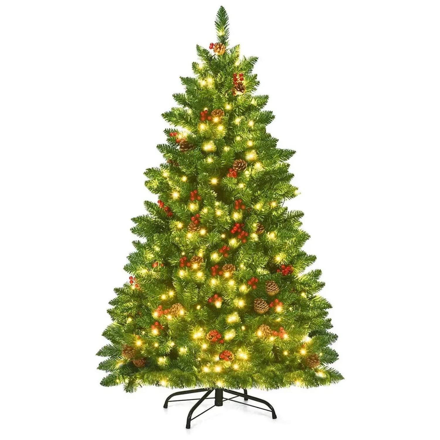 Costway Künstlicher Weihnachtsbaum mit Warmweißer Leds 135cm
