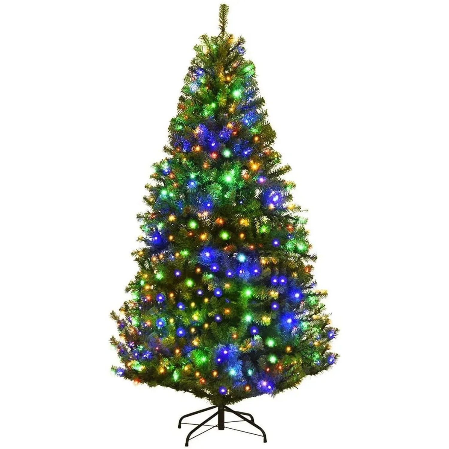 Costway Led Künstlicher Weihnachtsbaum mit 11 Lichtmodi Grün 210CM