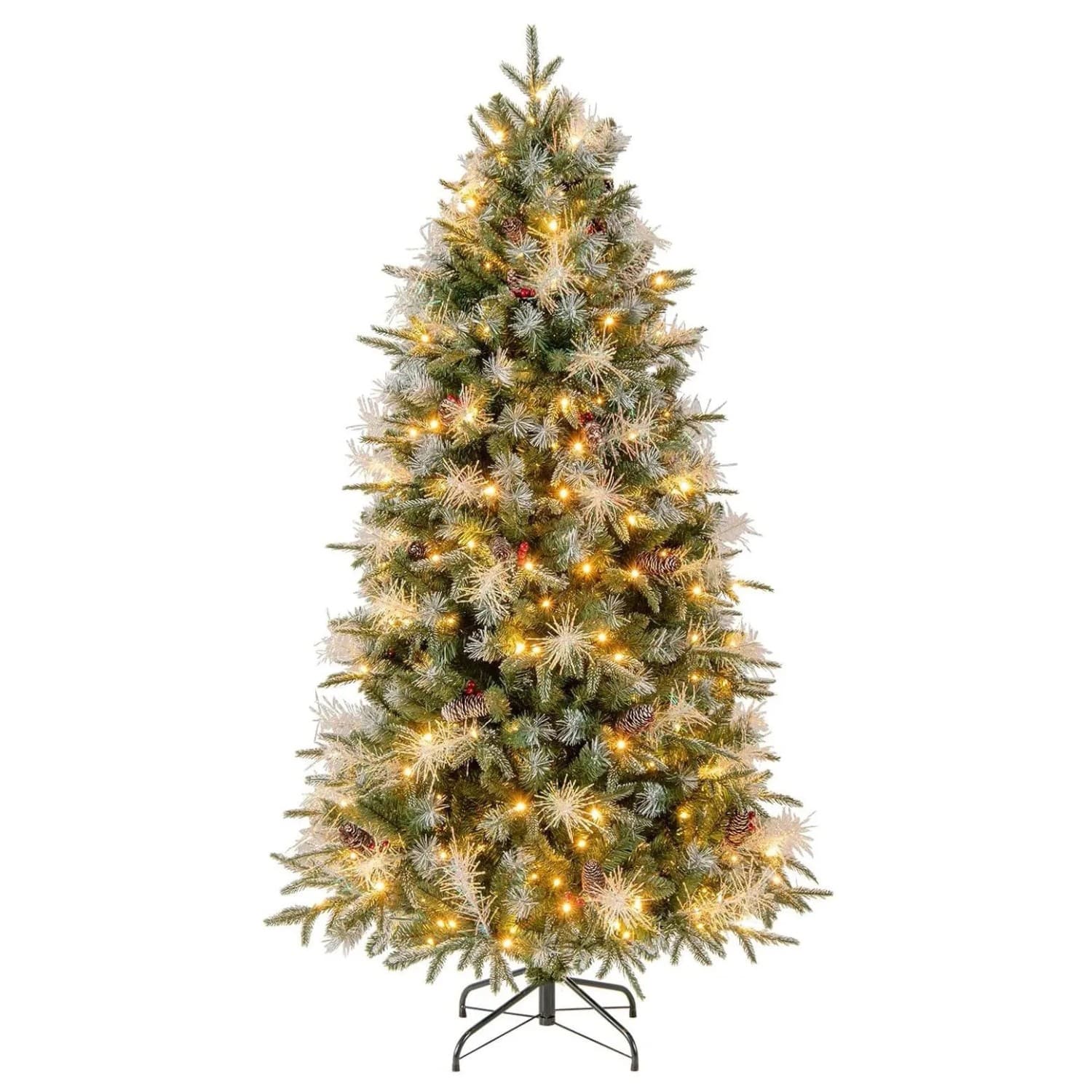 Costway Weihnachtsbaum mit 270 Warmweißen Led-Lichtern 8 Modi 180 cm
