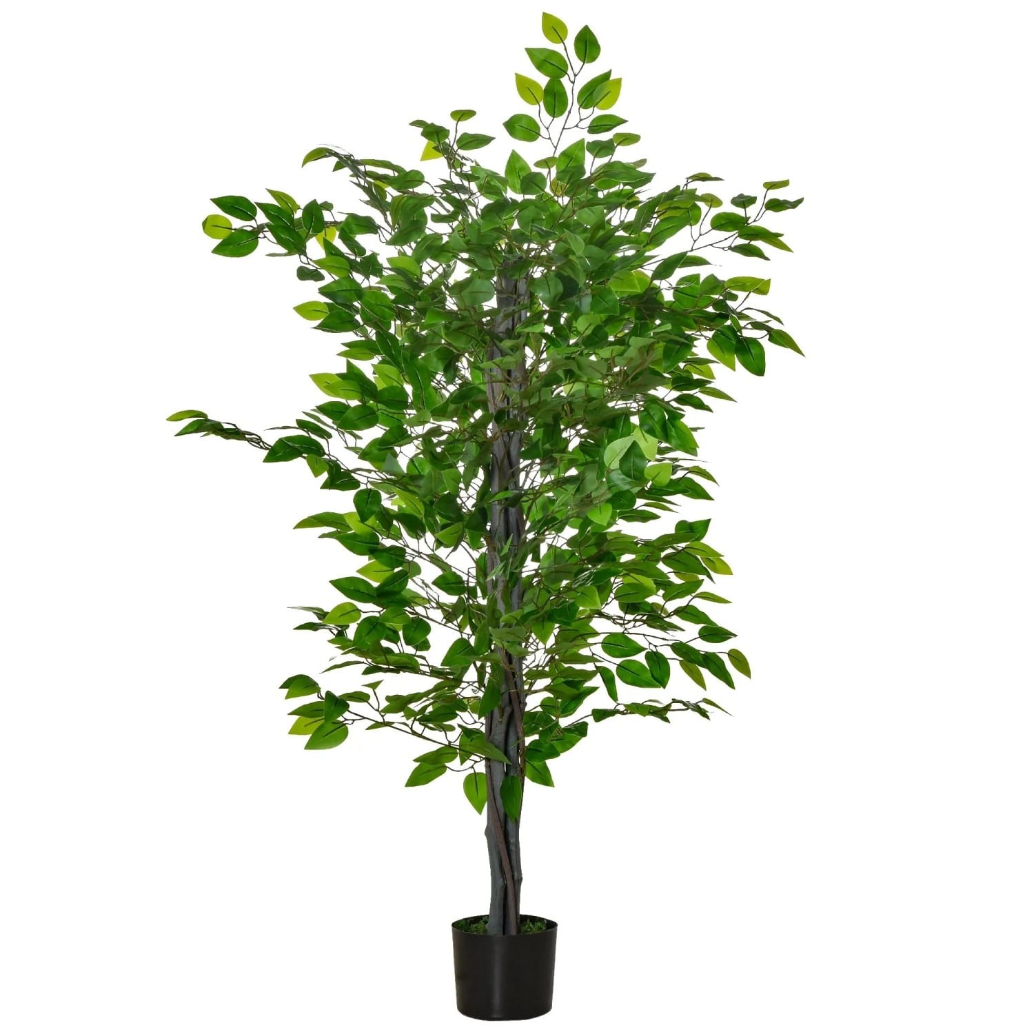 HOMCOM Künstlicher Ficusbaum Kunststoff Zement 15L x 15B x 135H cm