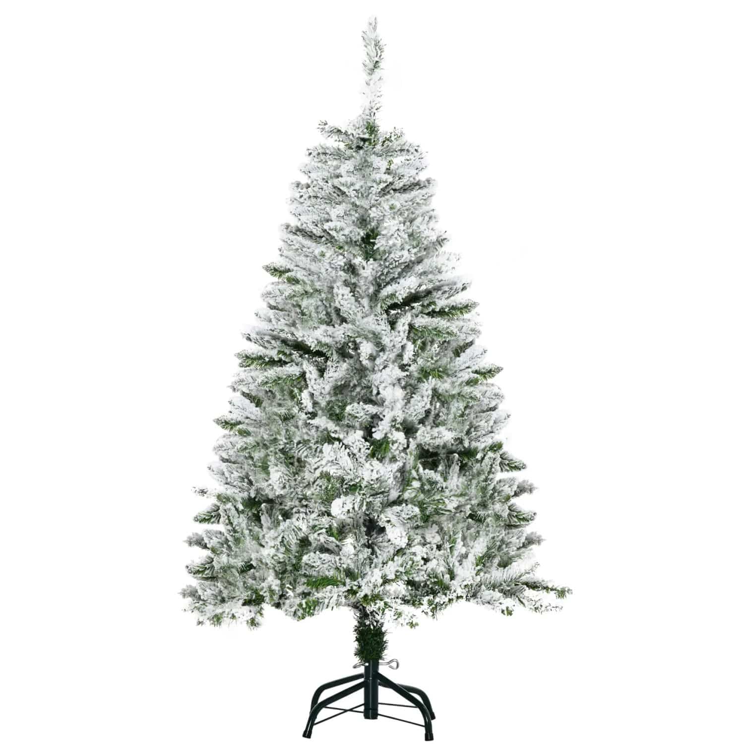 HOMCOM Künstlicher Weihnachtsbaum 120cm mit Kunstschnee 200 Astspitzen