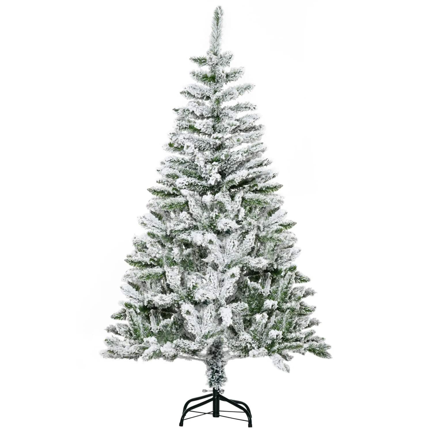 HOMCOM Künstlicher Weihnachtsbaum 150cm mit Kunstschnee 358 Astspitzen