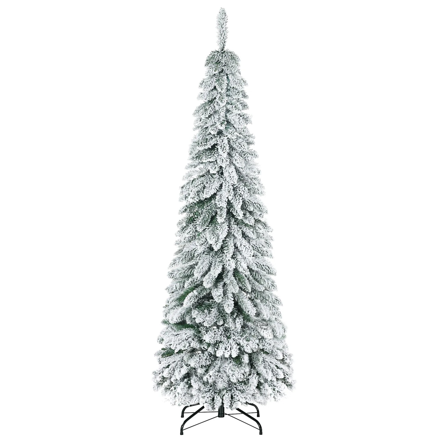 HOMCOM Künstlicher Weihnachtsbaum 180cm mit Kunstschnee Standfuß Kunsttanne