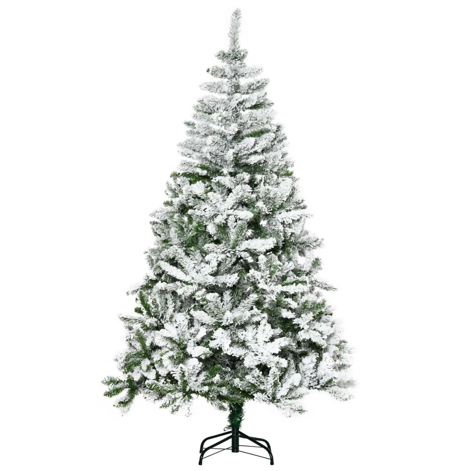 HOMCOM Künstlicher Weihnachtsbaum 180cm mit Kunstschnee
