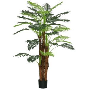 HOMCOM Kunstpflanze mit 36 Zweige Kunststoff Zement  Ø16 x 160H cm