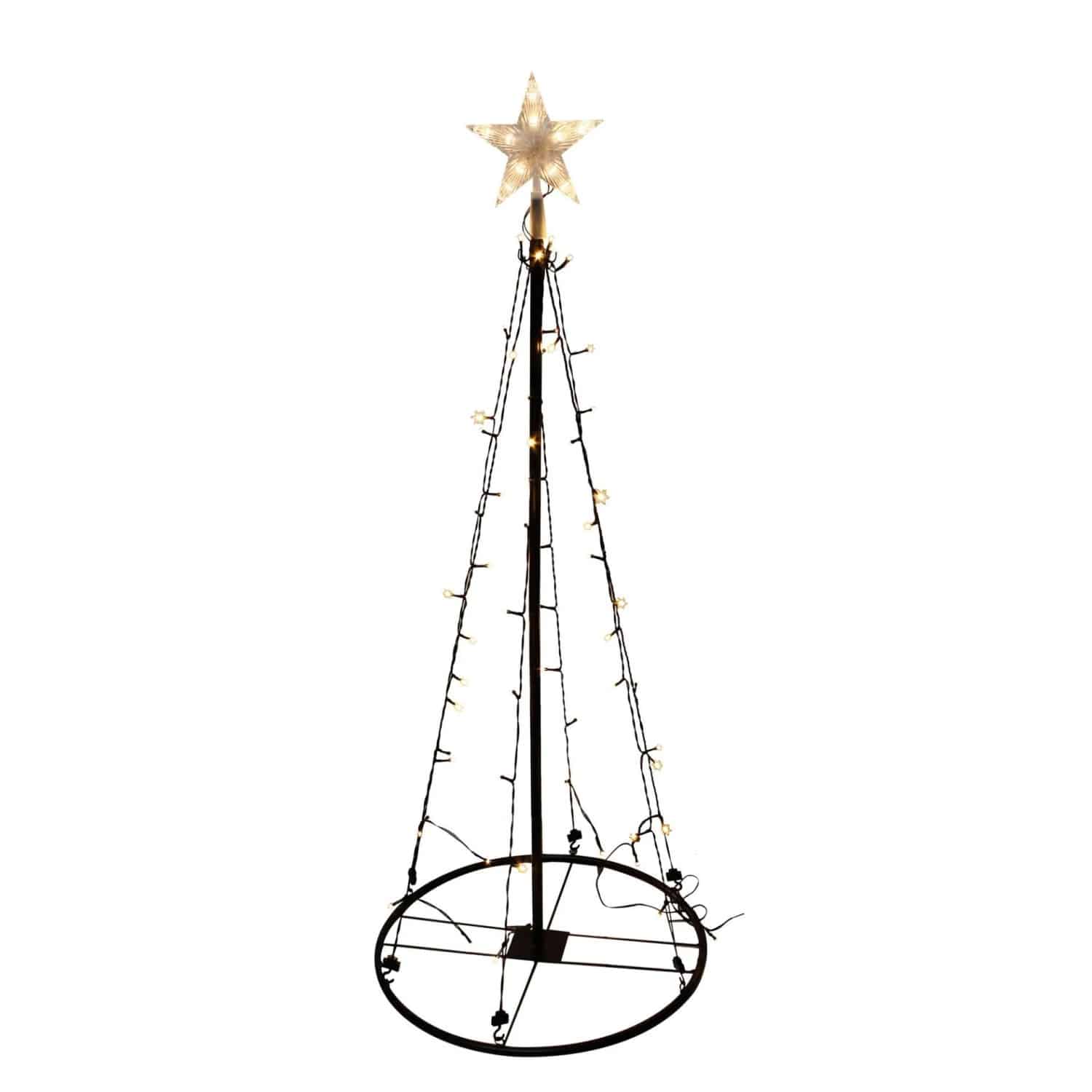 Lex 120 cm LED Lichterbaum mit Stern Tannenbaum Dekobaum Leuchtbaum Outdoor Indoor