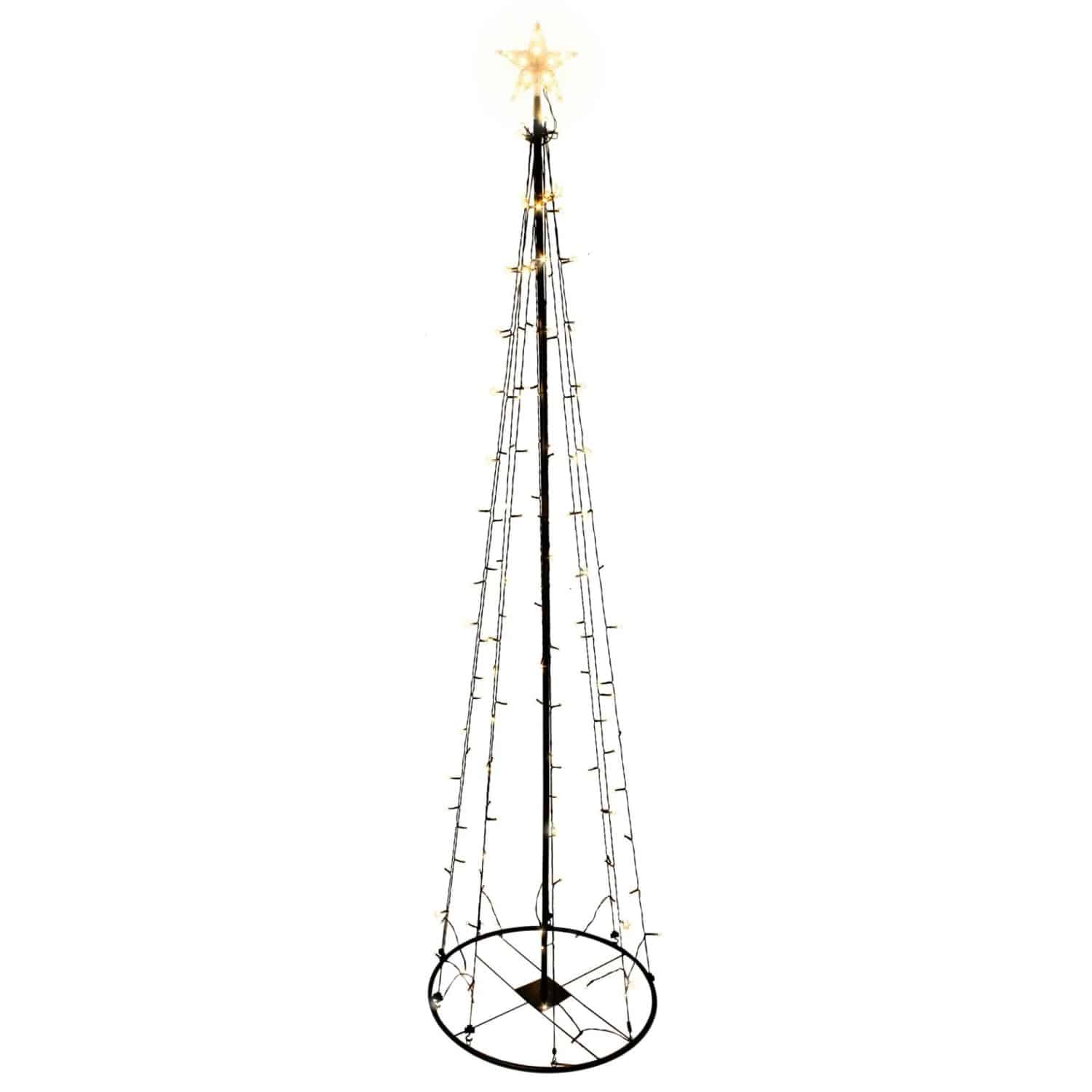 Lex 240 cm LED Lichterbaum mit Stern Tannenbaum Dekobaum Leuchtbaum Outdoor Indoor