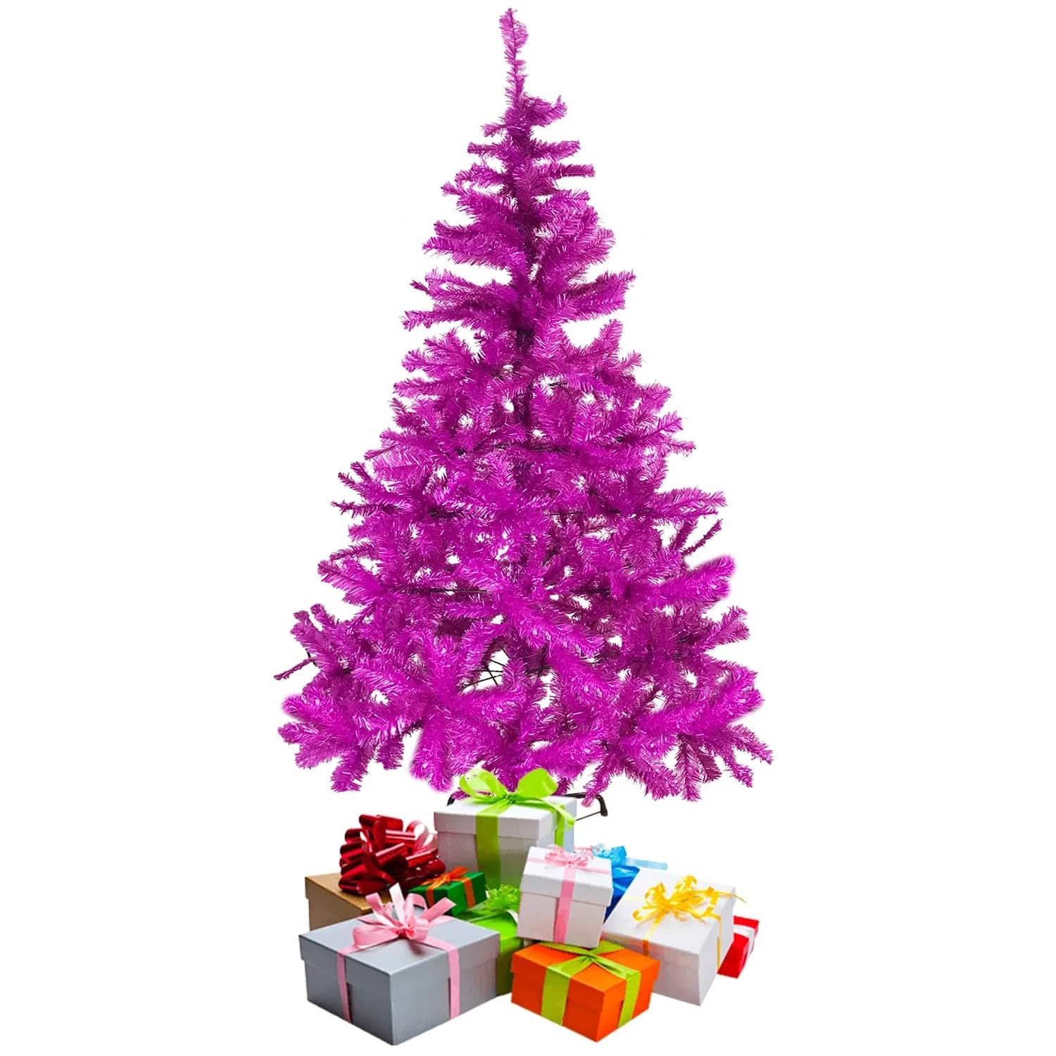Mojawo Weihnachtsbaum Künstlicher Tannenbaum Lila Pink 150cm Christbaum inkl Ständer