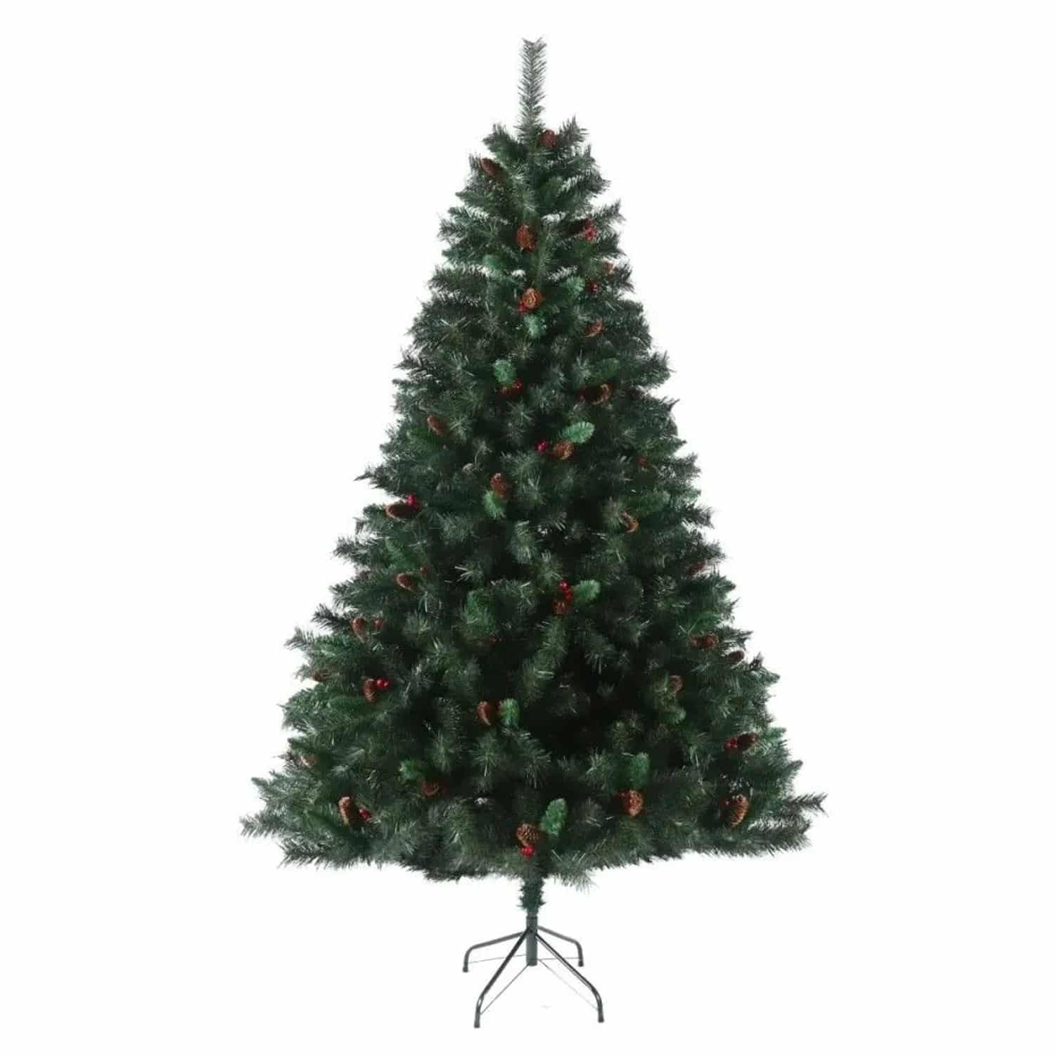 Svita Weihnachtsbaum Künstlich Mit Tannenzapfen Und Beeren 1017 Zweig-Spitzen Inkl. Ständer Luvi-Nadeln 210cm