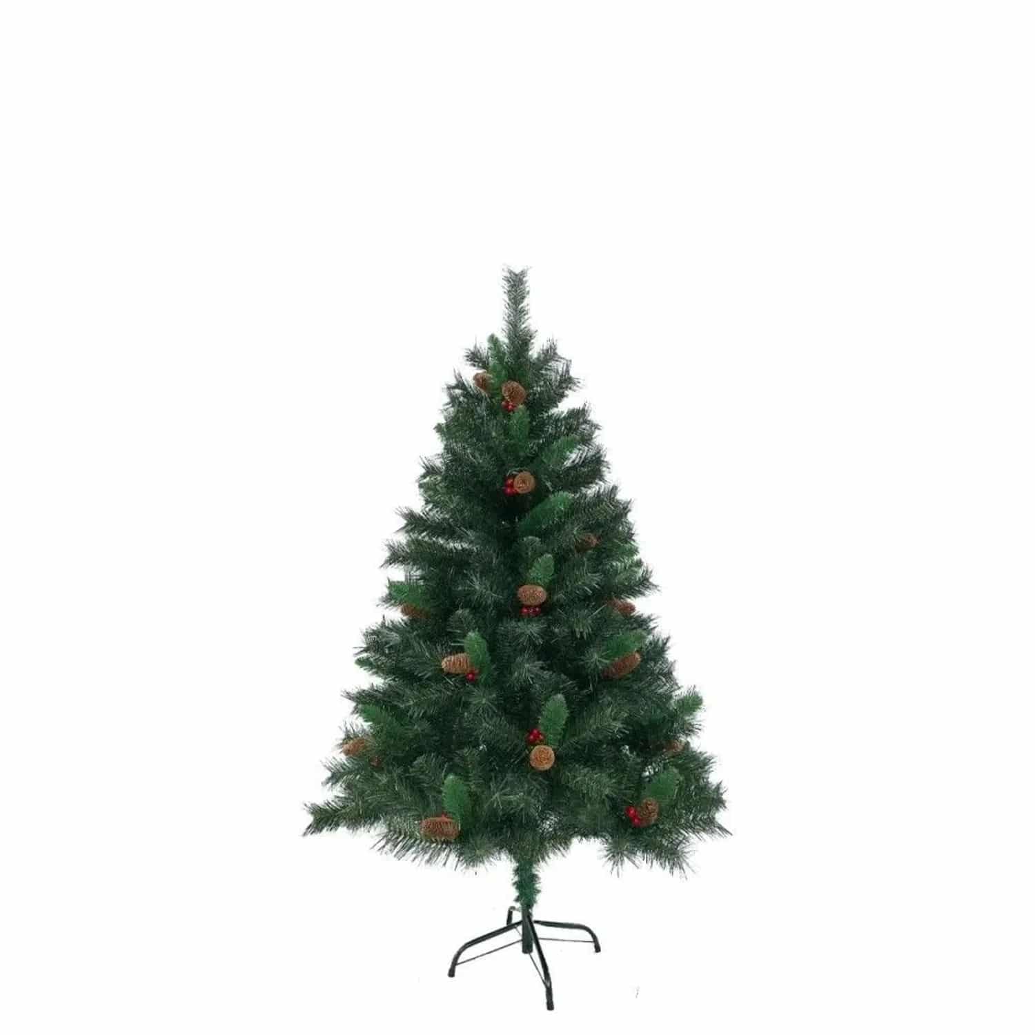 Svita Weihnachtsbaum Künstlich Mit Tannenzapfen Und Beeren 371 Zweig-Spitzen Inkl. Ständer Luvi-Nadeln 150cm