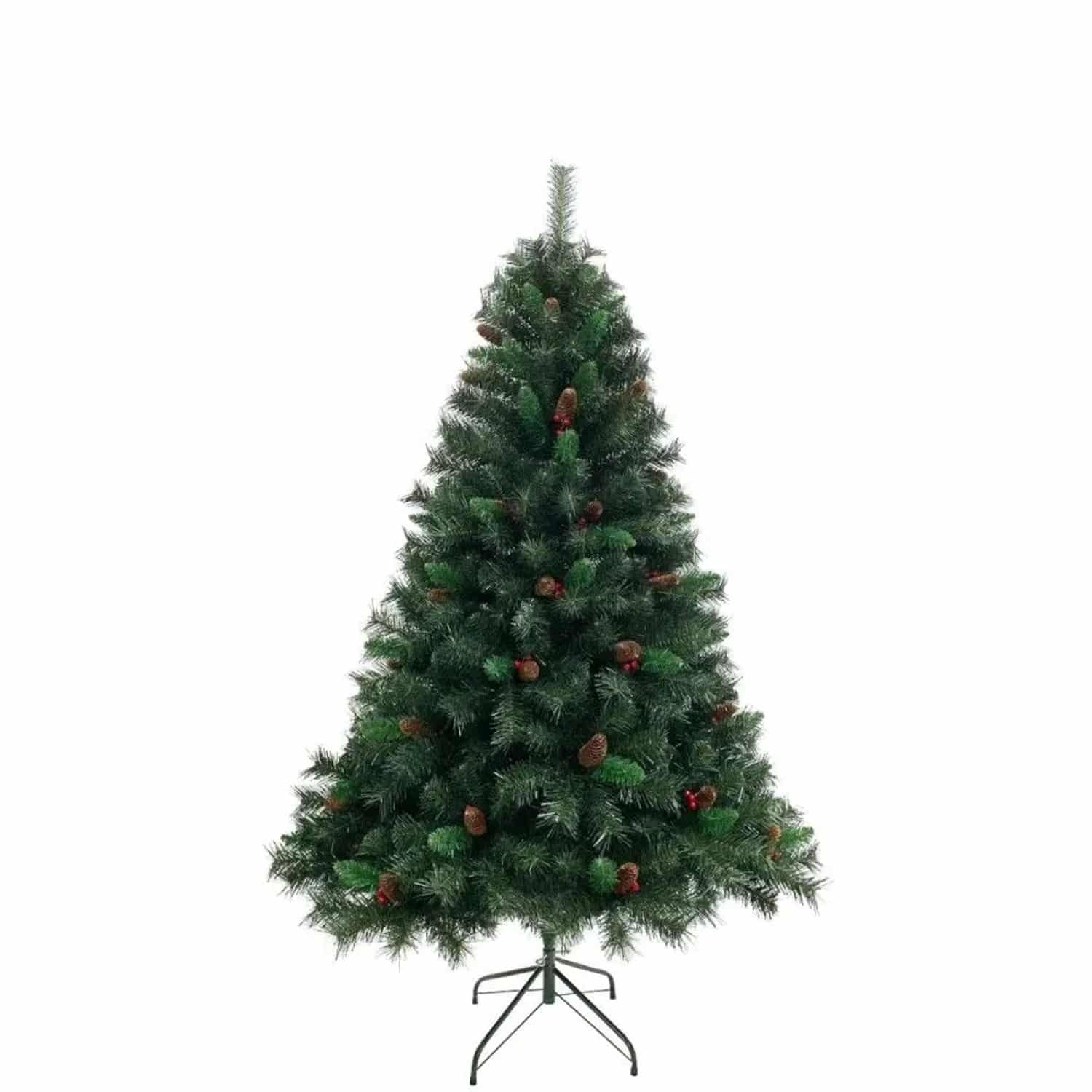Svita Weihnachtsbaum Künstlich Mit Tannenzapfen Und Beeren 661 Zweig-Spitzen Inkl. Ständer Luvi-Nadeln 180cm