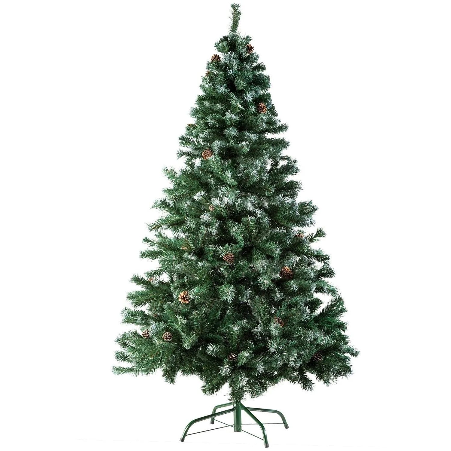 Tectake Weihnachtsbaum 180 cm Künstlich Mit Zapfen Detailliert und Naturgetreu Ohne Lichterkette 100 x 100 x 180 cm Grün