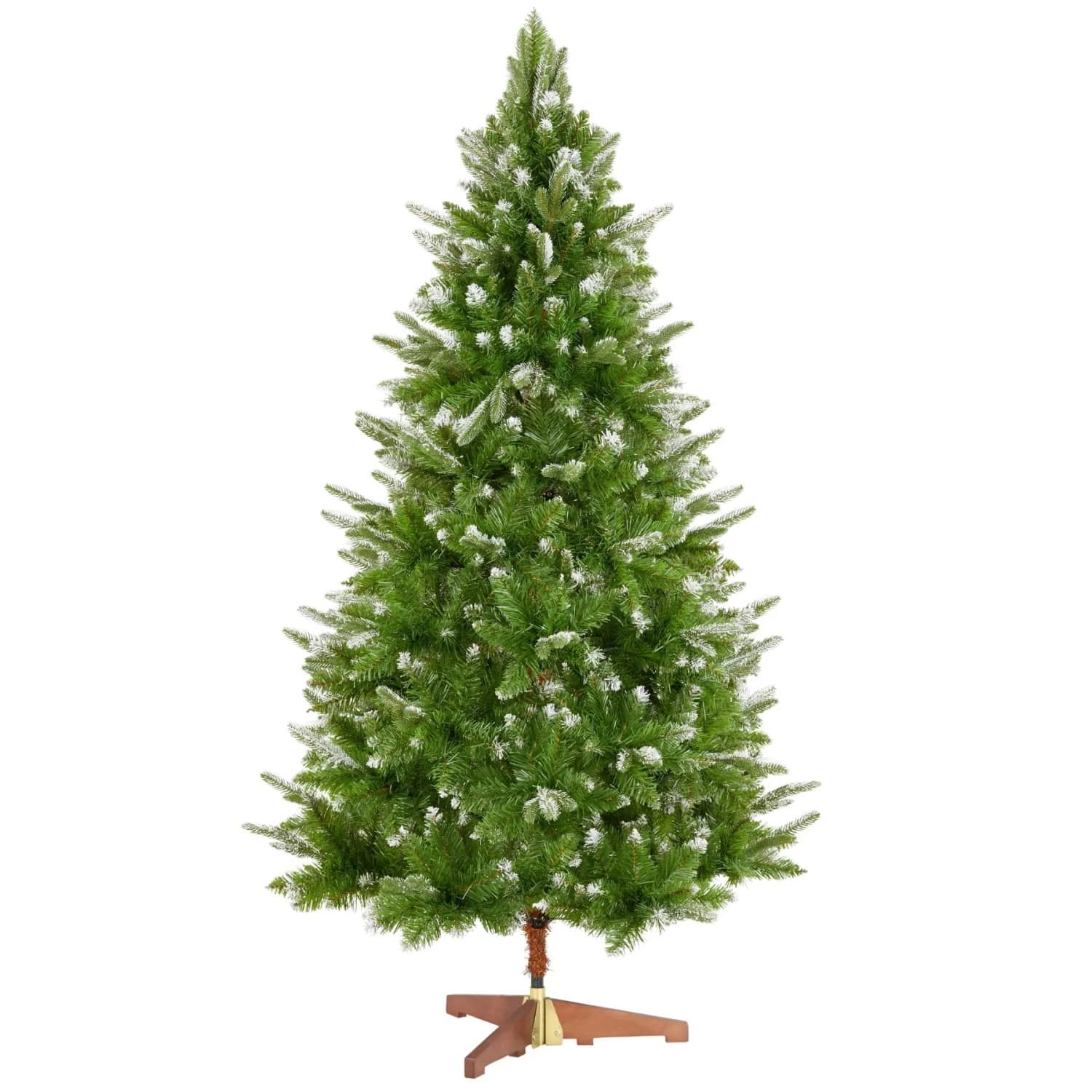 Tectake Weihnachtsbaum Blitzen Künstlich In Grün Pvc und Spritzgussnadeln Beschneite Spitzen Detailliert und Naturgetreu 110 x 110 x 180 cm Gr