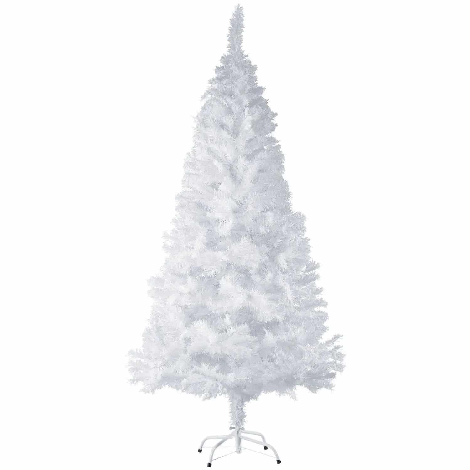 Tectake Weihnachtsbaum Verschiedene Größen Künstlich In Weiß Detailliert und Naturgetreu 80 x 80 x 180 cm Weiß