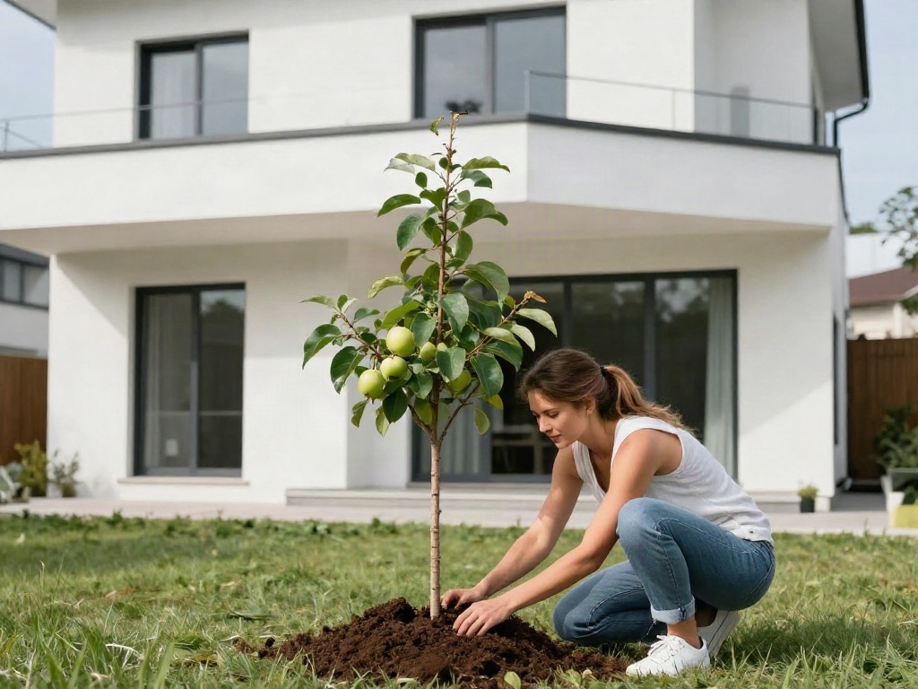 Baum nahe Hauswand
