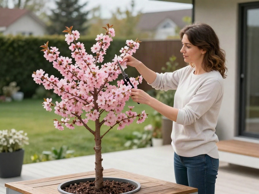 Baum neben Terrasse