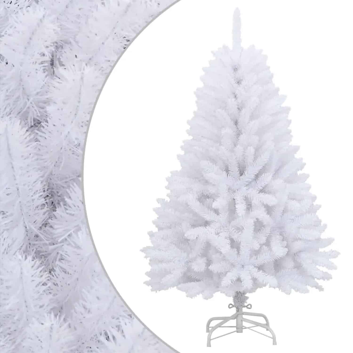 furnicato Künstlicher Weihnachtsbaum Klappbar mit Ständer Weiß 120 cm