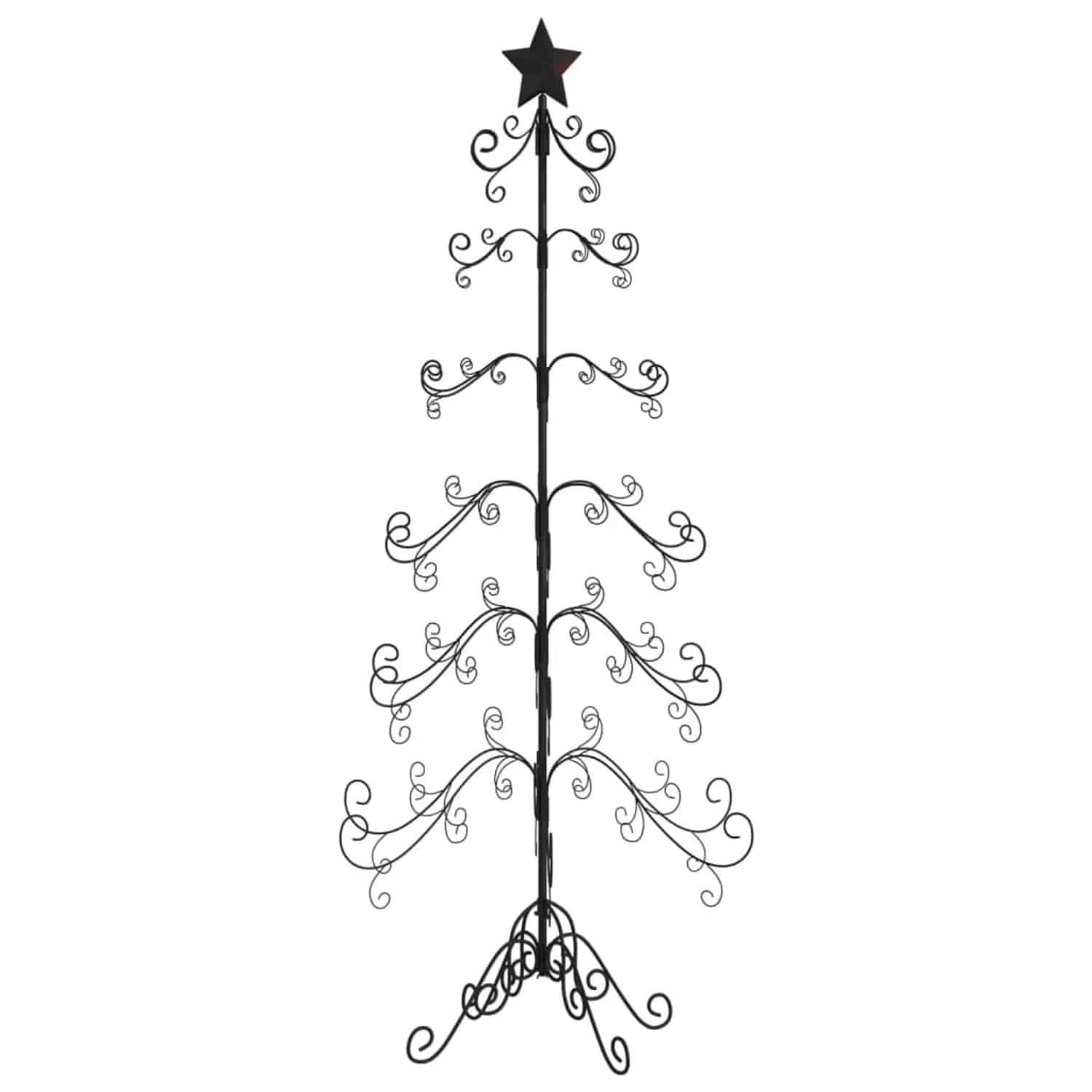 furnicato Metall-Weihnachtsbaum für Dekorationen Schwarz 180 cm