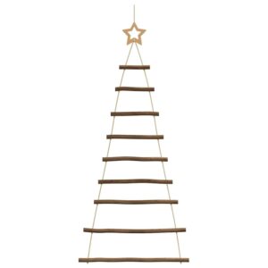 vidaXL Hängende Weihnachtsbäume mit Spitzensternen 2 Stk 55x120 cm Naturzweig 4101010