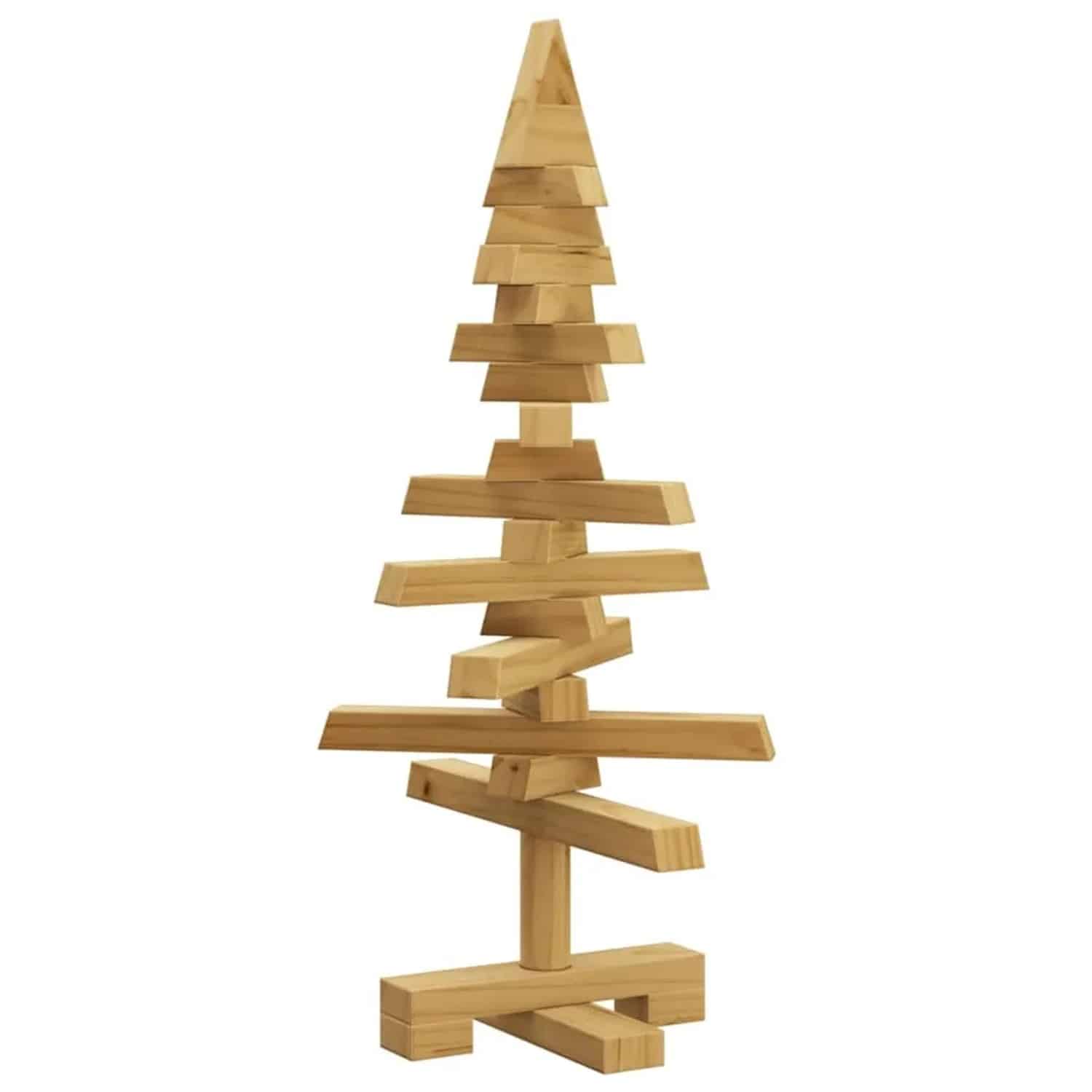 vidaXL Holz Weihnachtsbaum mit Ständer Braun 60 cm Massivholz Kiefer 42016697