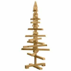 vidaXL Holz Weihnachtsbaum mit Ständer Braun 90 cm Massivholz Kiefer 42016698