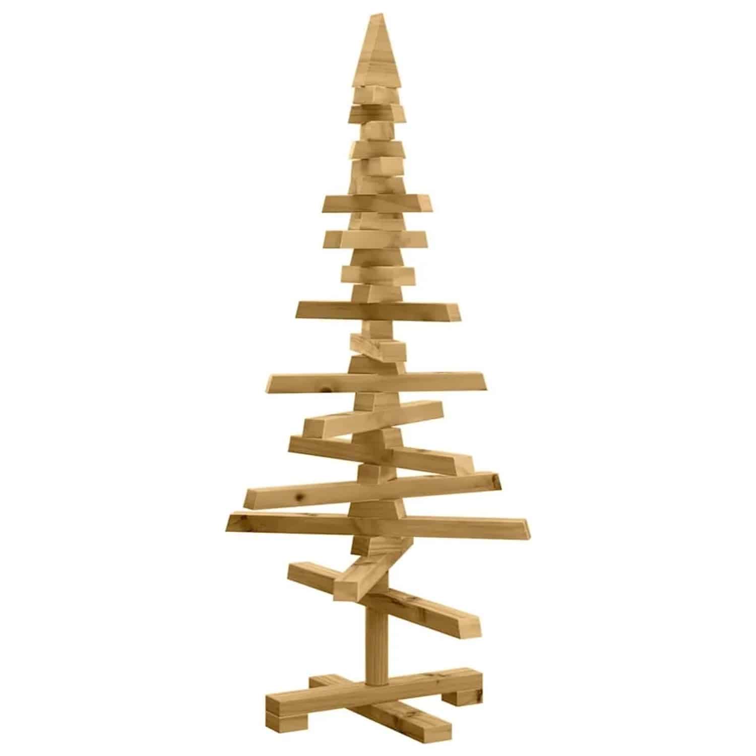 vidaXL Holz Weihnachtsbaum mit Ständer Braun 90 cm Massivholz Kiefer 42016698