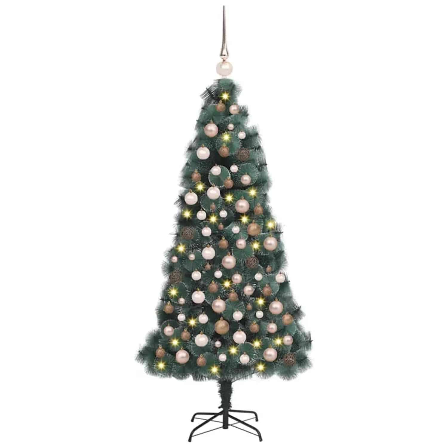 vidaXL Künstlicher Beleuchteter Weihnachtsbaum mit Kugel-Set 120 cm 3396139