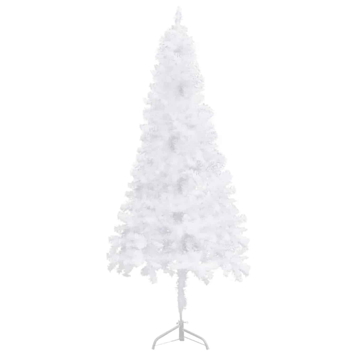 vidaXL Künstlicher Eck-Weihnachtsbaum Weiß 240 cm PVC