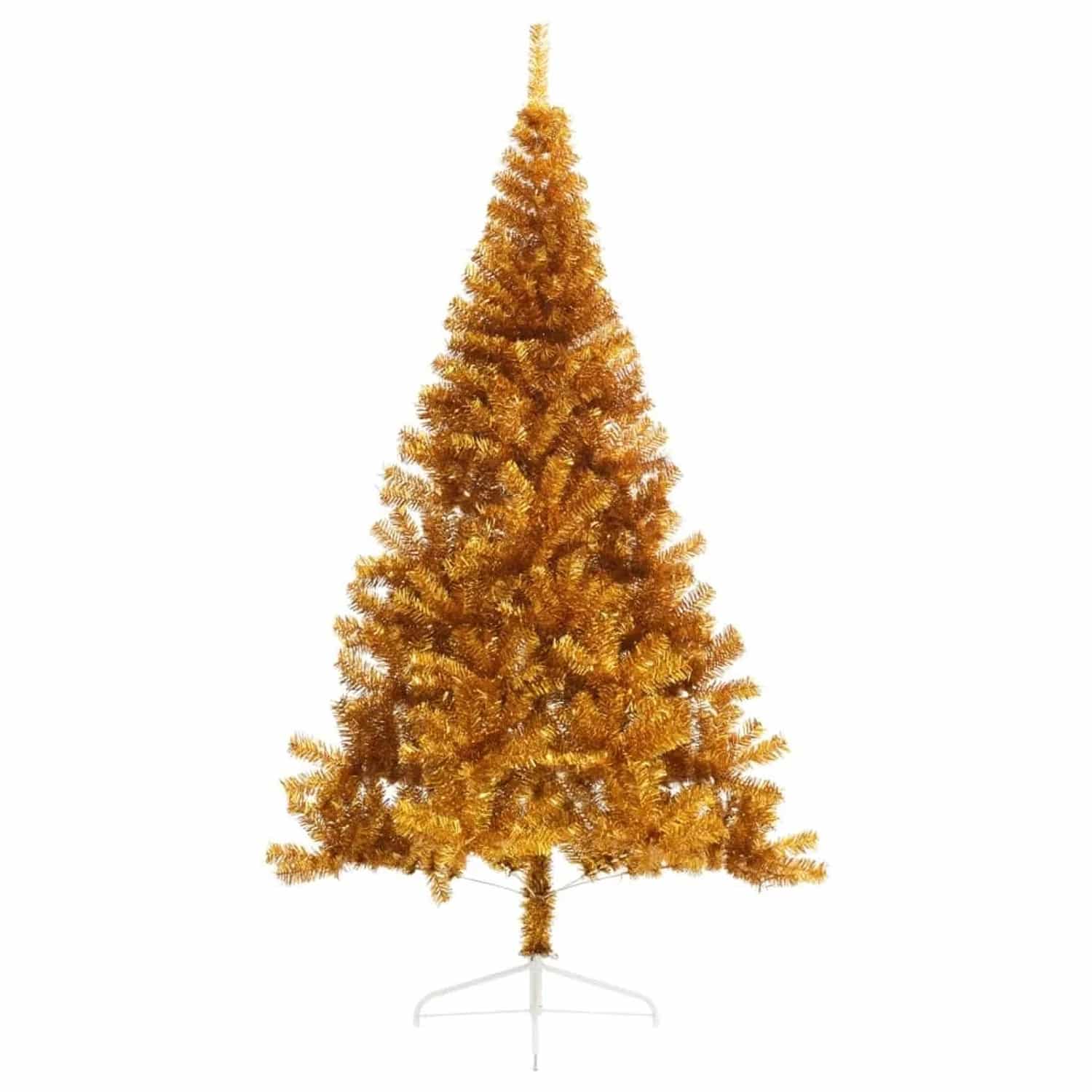 vidaXL Künstlicher Halb-Weihnachtsbaum mit Ständer Gold 240 cm PVC
