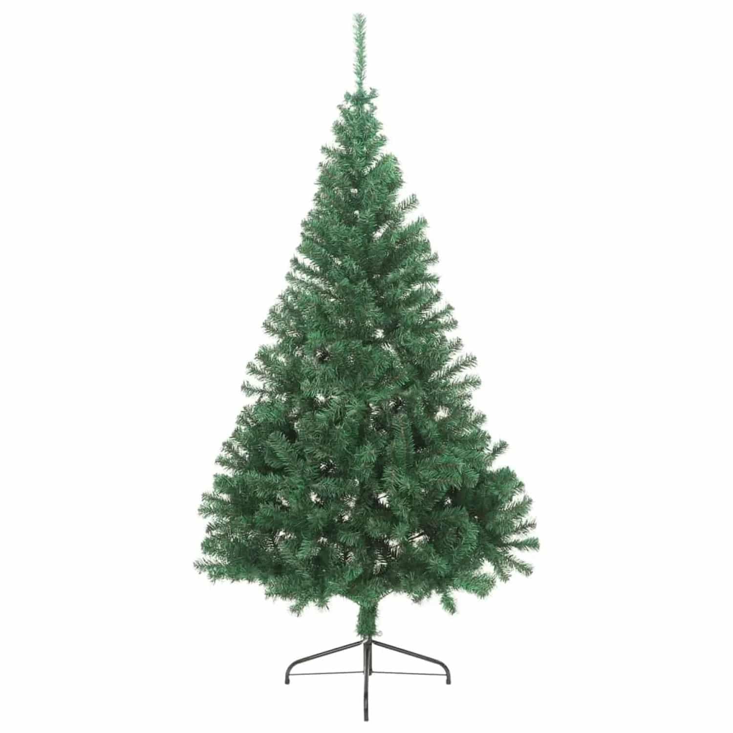 vidaXL Künstlicher Halb-Weihnachtsbaum mit Ständer Grün 180 cm PVC