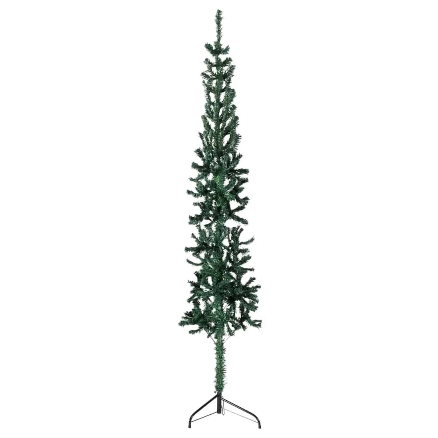 vidaXL Künstlicher Halb-Weihnachtsbaum mit Ständer Schlank Grün 120 cm