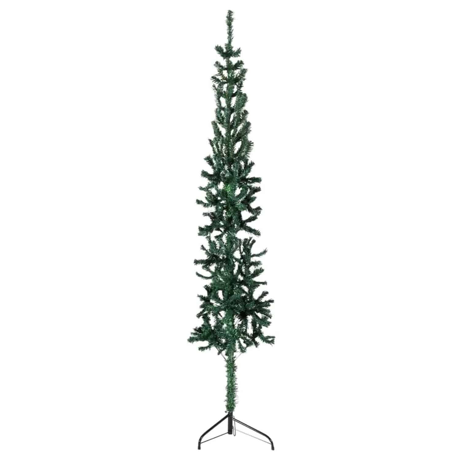 vidaXL Künstlicher Halb-Weihnachtsbaum mit Ständer Schlank Grün 150 cm