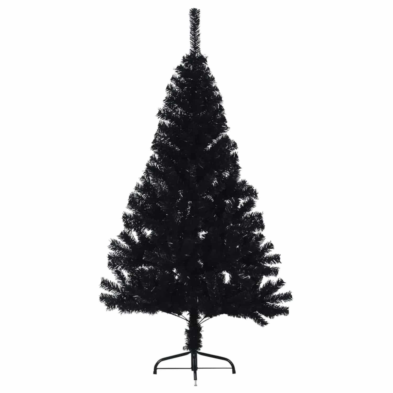 vidaXL Künstlicher Halb-Weihnachtsbaum mit Ständer Schwarz 120 cm PVC 344675