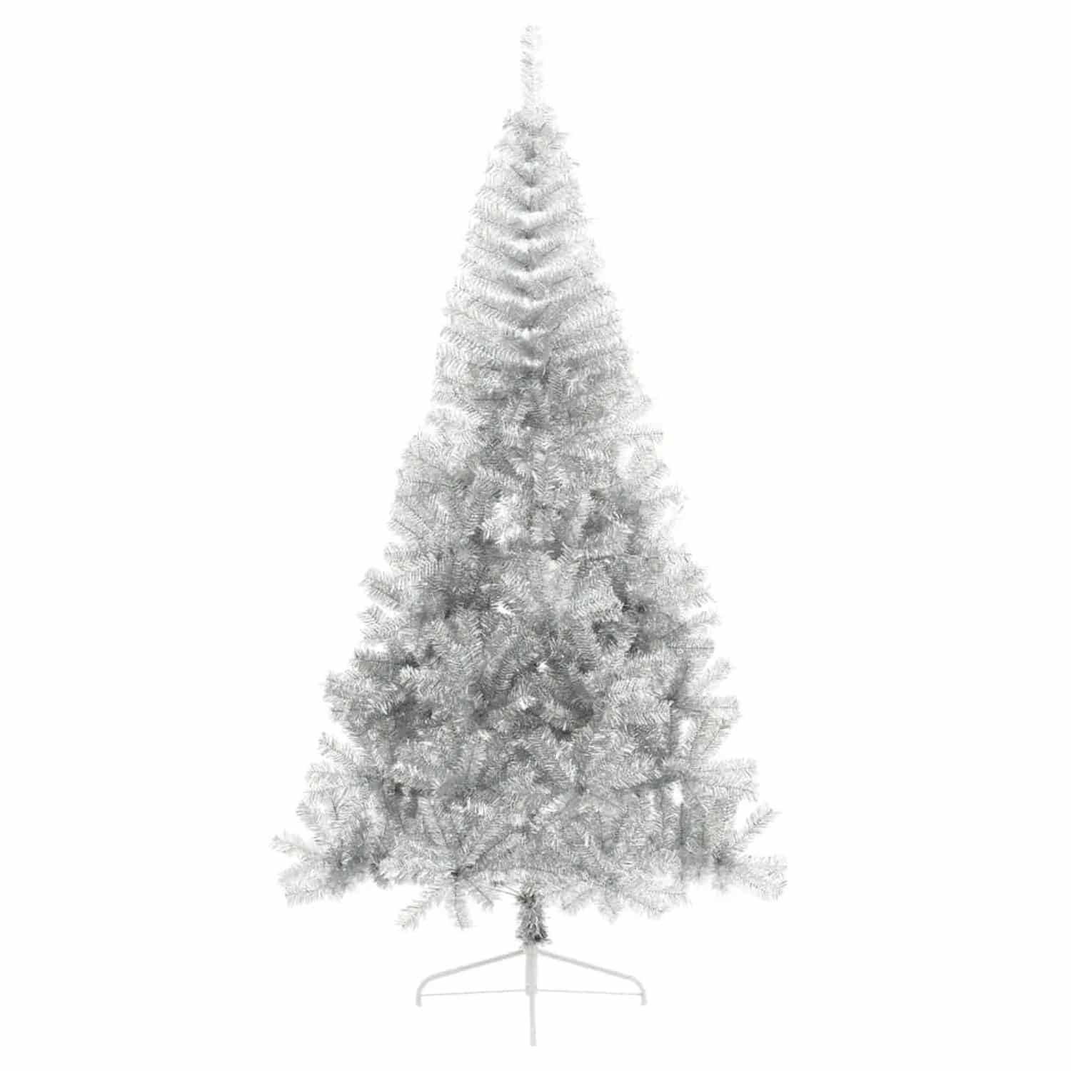 vidaXL Künstlicher Halb-Weihnachtsbaum mit Ständer Silbern 240 cm PVC