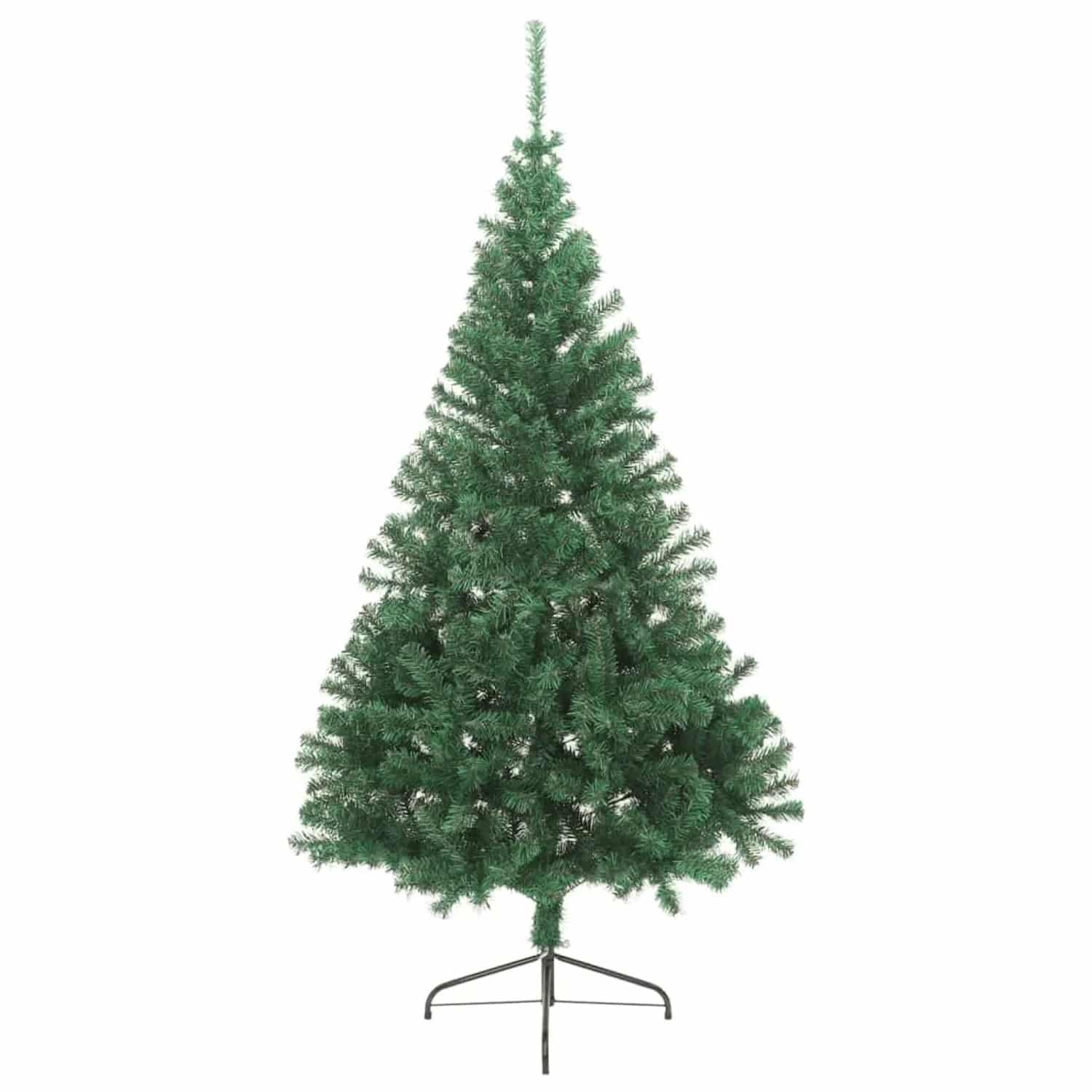 vidaXL Künstlicher Halber Weihnachtsbaum mit Ständer Grün 210 cm PVC