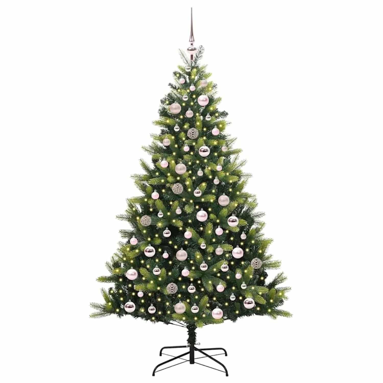 vidaXL Künstlicher Klapp-Weihnachtsbaum mit 300 LEDs Grün 180 cm 3395993