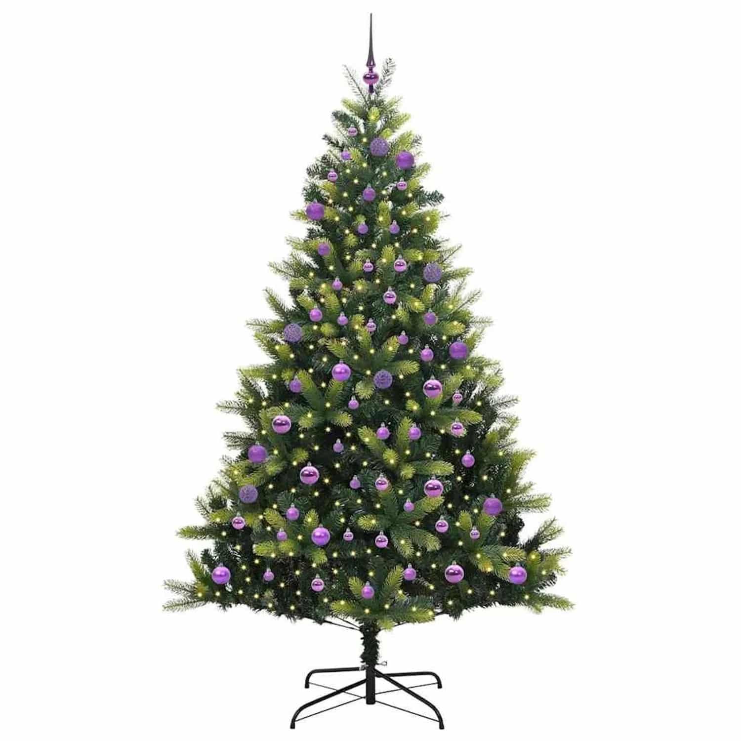 vidaXL Künstlicher Klapp-Weihnachtsbaum mit 300 LEDs Grün 180 cm 3395997
