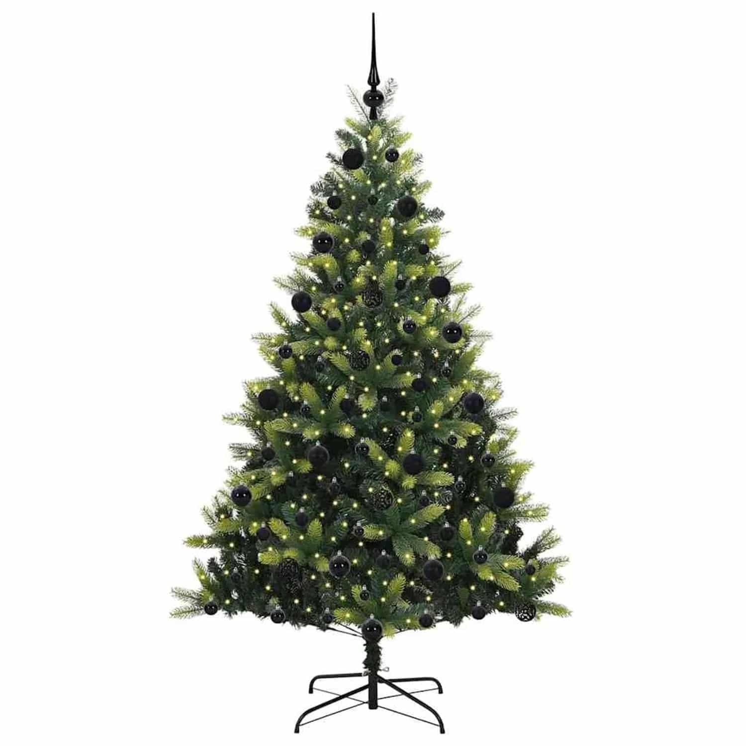 vidaXL Künstlicher Klapp-Weihnachtsbaum mit 300 LEDs Grün 210 cm 3396001