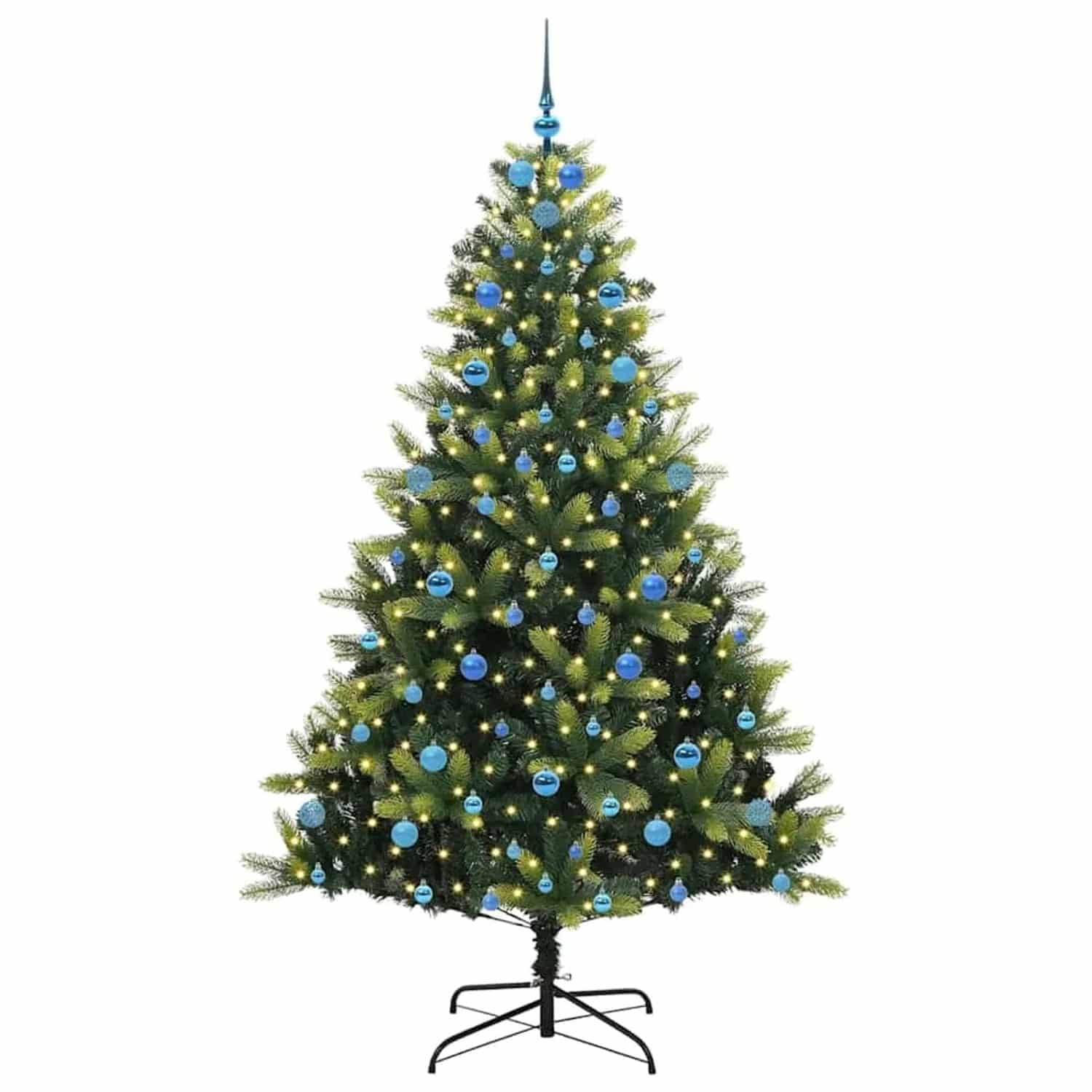 vidaXL Künstlicher Klapp-Weihnachtsbaum mit 300 LEDs Grün 210 cm 3396007