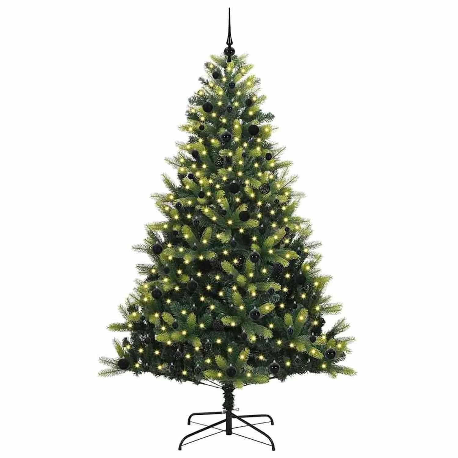 vidaXL Künstlicher Klapp-Weihnachtsbaum mit 300 LEDs Grün 240 cm 3396010