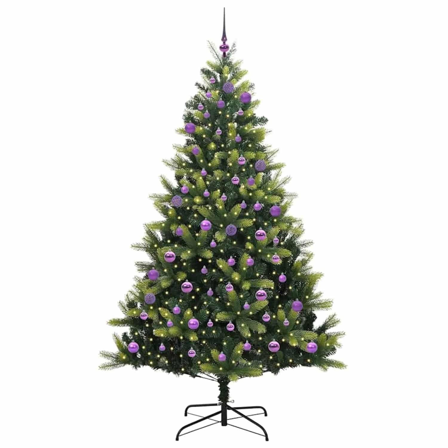 vidaXL Künstlicher Klapp-Weihnachtsbaum mit 300 LEDs Grün 240 cm 3396015