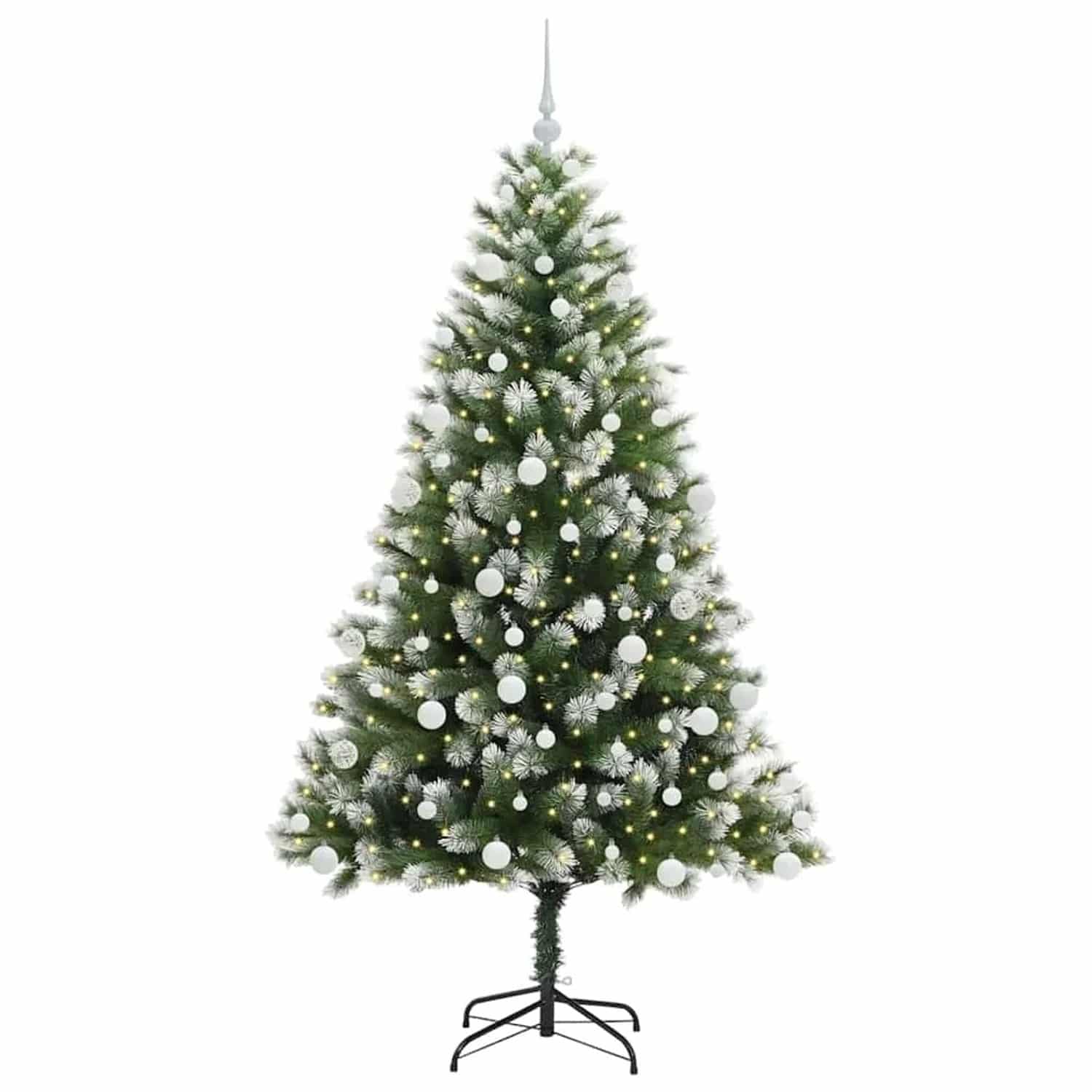 vidaXL Künstlicher Klapp Weihnachtsbaum mit Schneeüberzug 180 cm 3395445